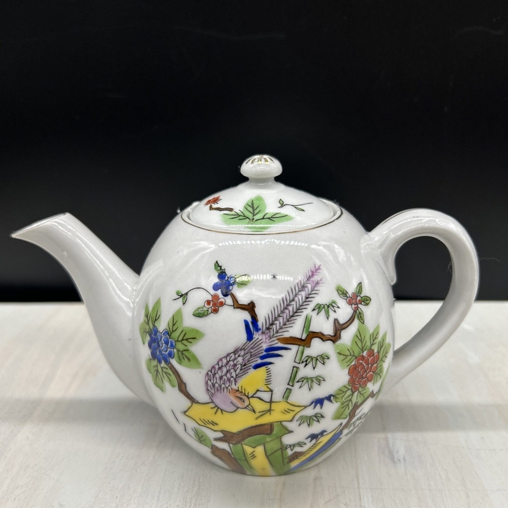 Floral Lowestoft Hand Painted Japan Teapot